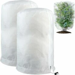 Housses De Protection Pour Plantes, Couverture D'hiver En Polaire 80 G/m² Pour Protéger Toutes Vos Grandes Plantes En Pot Résistantes Au Gel, Beige, Lot De 2 (80 X 100 Cm)
