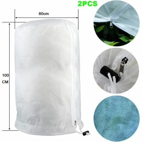 Housses De Protection Pour Plantes, Couverture D'hiver En Polaire 80 G/m² Pour Protéger Toutes Vos Grandes Plantes En Pot Résistantes Au Gel, Beige, Lot De 2 (80 X 100 Cm) 4 Housses De Protection Pour Plantes, Couverture D'hiver En Polaire 80 G/m² Pour Protéger Toutes Vos Grandes Plantes En Pot Résistantes Au Gel, Beige, Lot De 2 (80 X 100 Cm) – Image 2