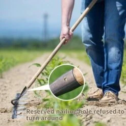 Râteau De Jardin Râteau De Jardin En Métal Râteau En Acier Au Carbone Trempé Pour Désherber Biner Creuser Et Ameublir Le Sol (7 Dents) -Jardin Doux Soldes Magasin 91119983 5