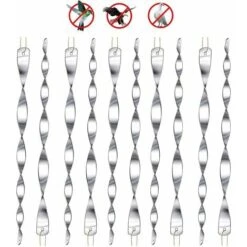 12 Pièces Répulsif Oiseaux,Répulsifs Oiseaux Reflechissants,30 Cm Barre Oiseaux 360 Degrés Réfléchissant En Spirale Lumineux,Convient Pour Balcons, Arbres Fruitiers, Potagers(Argenté)