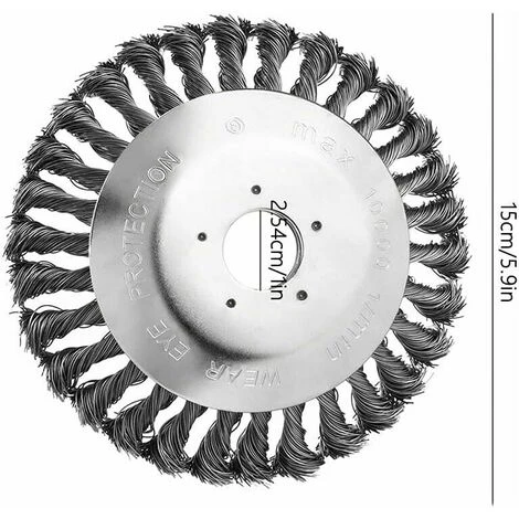 Tete Brosse Debroussailleuse Pour Désherbeurs Manuels, Tête Brosse Désherbage 6 Pouces Métallique, Brosse Métallique Pour Nettoyer Les Mauvaises Herbes Balcon Ou Jardin (25 Mm X 150 Mm) Cisea 5 Tete Brosse Debroussailleuse Pour Désherbeurs Manuels, Tête Brosse Désherbage 6 Pouces Métallique, Brosse Métallique Pour Nettoyer Les Mauvaises Herbes Balcon Ou Jardin (25 Mm X 150 Mm) Cisea – Image 3