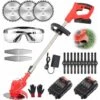 Débroussailleuse à Batterie 21 V Tondeuse électrique Sans Fil 3 En 1 Multifonction Avec Lames Et 2 Batteries Pour Jardin, Pelouse Anglaise, Sol Agricole (rouge) -Jardin Doux Soldes Magasin 92598588 1