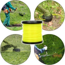 Randaco Fil De Coupe 100M Fil De Tonte Pour Débroussailleuse Nylon Jaune Rond 2.4mm -Jardin Doux Soldes Magasin 92684654 4