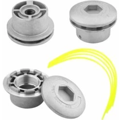 Aluminium Tête De Débroussailleuse Aluminium Fils Tête Coupe-bordure 4 Lignes Universel Tete Debroussailleuse Pour Jardin,Pelouse,Patio -Jardin Doux Soldes Magasin 93579450 5