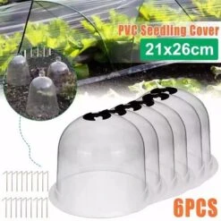 Lot De 6 Cloches Réutilisables En Plastique En Forme De Dme De Protection Pour Le Sol De Jardin Froid/chaud Et Les Plantes De Culture, Transparent