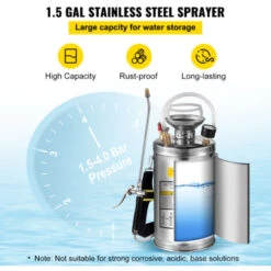 VEVOR Pulvérisateur Acier Inoxydable Pulvérisateur à Pompe Manuelle Capacité 6 L -Jardin Doux Soldes Magasin 94750346 4