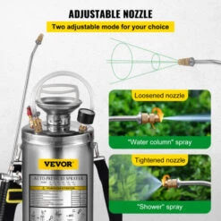 VEVOR Pulvérisateur Acier Inoxydable Pulvérisateur à Pompe Manuelle Capacité 6 L -Jardin Doux Soldes Magasin 94750346 5