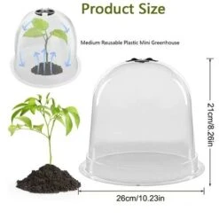 RAINBOW Lot De 6 Cloches Réutilisables En Plastique En Forme De Dme De Protection Pour Le Sol De Jardin Froid/chaud Et Les Plantes De Culture, Transparent -Jardin Doux Soldes Magasin 95194172 5