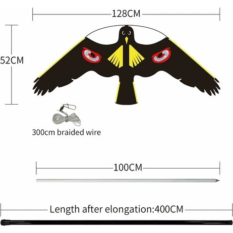 Épouvantail De Jardin Volant Avec Cerf-volant Hawk Pour Protéger Votre Cour Et Jardin (wanan) Thsinde 4 Épouvantail De Jardin Volant Avec Cerf-volant Hawk Pour Protéger Votre Cour Et Jardin (wanan) Thsinde – Image 2
