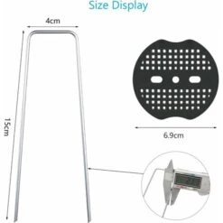 RHAFAYRE 40Pcs Piquets De Jardin, Sardine Bache Avec 40 Rondelles, Piquets De Fixation Pour Bàche Toile Paillage, Tissu De Mauvaises Herbes, Feuilles De Sol Tente 154cm -Jardin Doux Soldes Magasin 95848632 4