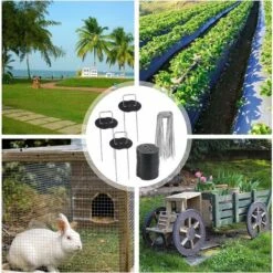 RHAFAYRE 40Pcs Piquets De Jardin, Sardine Bache Avec 40 Rondelles, Piquets De Fixation Pour Bàche Toile Paillage, Tissu De Mauvaises Herbes, Feuilles De Sol Tente 154cm -Jardin Doux Soldes Magasin 95848632 5