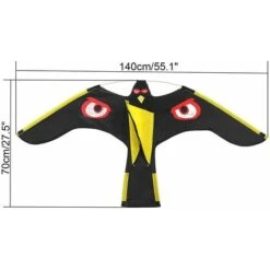 2pcs Oiseaux Effaroucheur Répulsif Vol Faucon Cerf-volant Pour Jardin épouvantail Cour Maison Décoration 1.40m Epouvantail Et Effaroucheur -Jardin Doux Soldes Magasin 96502110 4