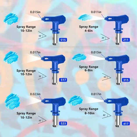 Lot De 6 Buses De Pulvérisation Réversibles Sans Air, Pistolets à Peinture Sans Air, Pièces De Pulvérisation Pour Maisons, Bâtiments, Terrasses, Clôtures (211, 315, 417, 517, 515, 523) 4 Lot De 6 Buses De Pulvérisation Réversibles Sans Air, Pistolets à Peinture Sans Air, Pièces De Pulvérisation Pour Maisons, Bâtiments, Terrasses, Clôtures (211, 315, 417, 517, 515, 523) – Image 2