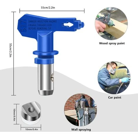 Lot De 6 Buses De Pulvérisation Réversibles Sans Air, Pistolets à Peinture Sans Air, Pièces De Pulvérisation Pour Maisons, Bâtiments, Terrasses, Clôtures (211, 315, 417, 517, 515, 523) 6 Lot De 6 Buses De Pulvérisation Réversibles Sans Air, Pistolets à Peinture Sans Air, Pièces De Pulvérisation Pour Maisons, Bâtiments, Terrasses, Clôtures (211, 315, 417, 517, 515, 523) – Image 4