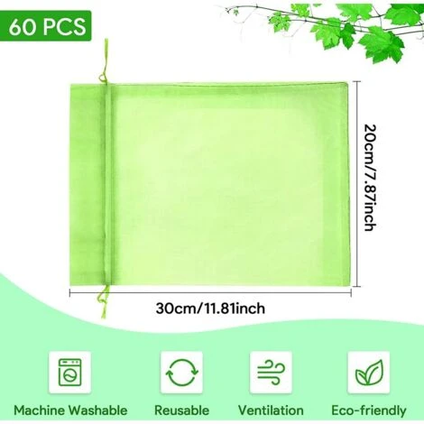 100 Pièces 20x30cm Sac Protection Raisin Sac De Protection Fruits Verts Avec Cordon Sac Organza Sac En Filet Transparent Empêcher Guêpes Drosophile Insectes Oiseaux 4 100 Pièces 20x30cm Sac Protection Raisin Sac De Protection Fruits Verts Avec Cordon Sac Organza Sac En Filet Transparent Empêcher Guêpes Drosophile Insectes Oiseaux – Image 2