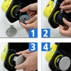 Bobines De Fil De Rechange Pour Débroussailleuse Compatible Ryobi One+ AC14RL3A Remplacement Du Fil De Coupe Et Du Câble De Coupe De La Tête Faucheuse à Bobine -Jardin Doux Soldes Magasin 98864534 4