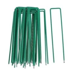 50pcs Piquets De Fixation Pour Jardin, Pelouse Agrafes En Forme De U Pour Bâche Anti-Mauvaises Herbes, Galvanisés à Chaud (150 Mm De Hauteur)