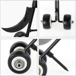 Outil De Désherbage à Roulettes 2 En 1, Outil De Désherbage De Jardin, Outil De Désherbage Sans Genoux Pour Nettoyer Entre Les Ardoises, Les Pavés, Les Terrasses Et Les Pelouses -Jardin Doux Soldes Magasin 99454667 5