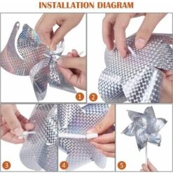 Répulsif Oiseaux,Répulsifs Oiseaux Reflechissants,12 Pièces 30 Cm Barre Oiseaux 360 Degrés Et Réfléchissant Moulin à Vent Effaroucheurs Réfléchissant En Spirale Lumineux Et,Convient Pour Balcons, Arbr -Jardin Doux Soldes Magasin 99696999 3